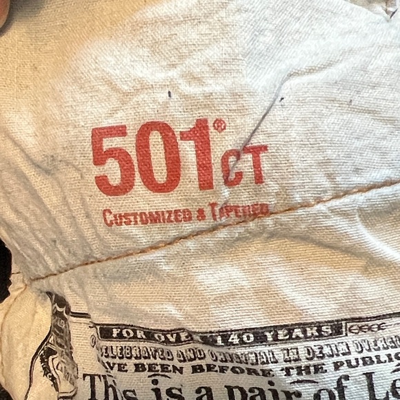 Levi's 501CT Dark Blue Straight Jeans - Picture 13 of 14